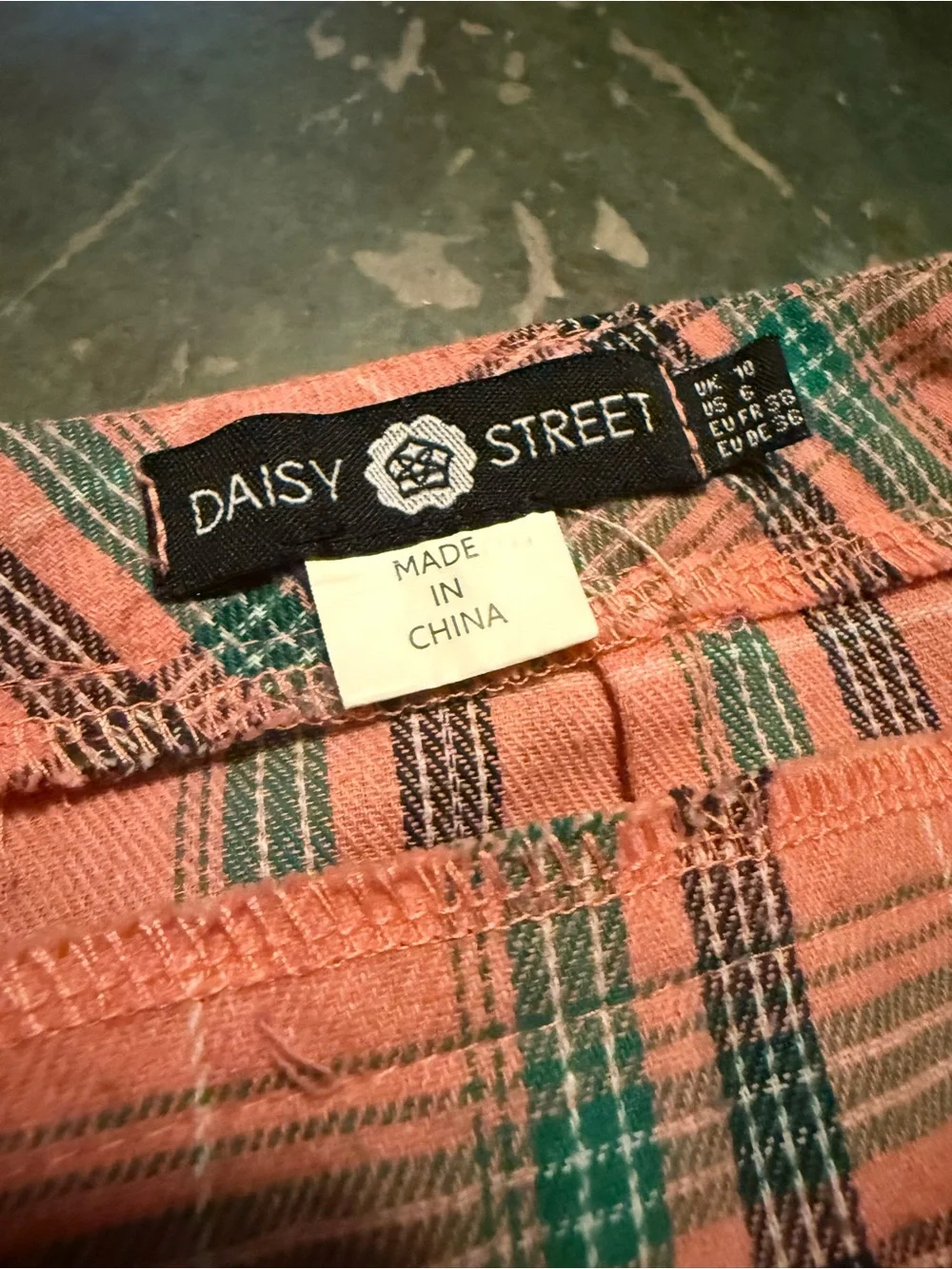 Pink Plaid Mini Skirt Sz. 6 - Picture 2 of 3